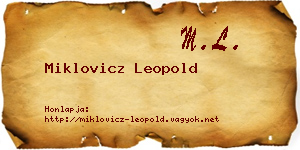 Miklovicz Leopold névjegykártya